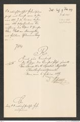 k.k. naturhistorisches Hofmuseum, Intendanzakten 1885-1896 (Hauer), Aktenzahl Z.86/1889, Seite 1